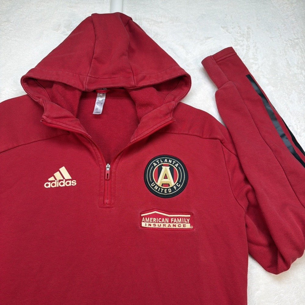 Atlanta United FC Adidas Hoodie Mens Medium Red MLS Soccer Pullover Hooded